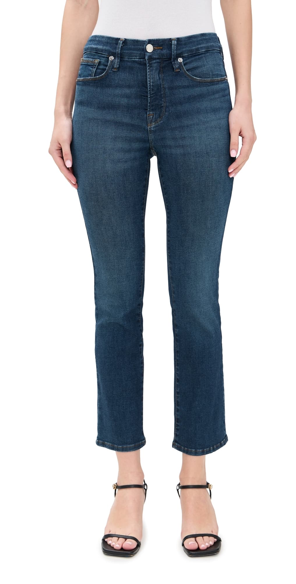 Good American Good Legs Straight Jeans Blue004