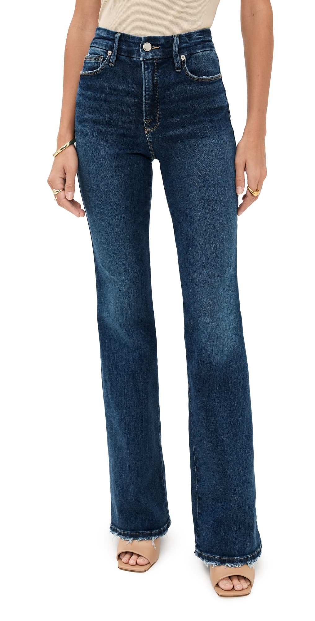 Good American Soft Tech Good Classic Bootcut Jeans indigo511