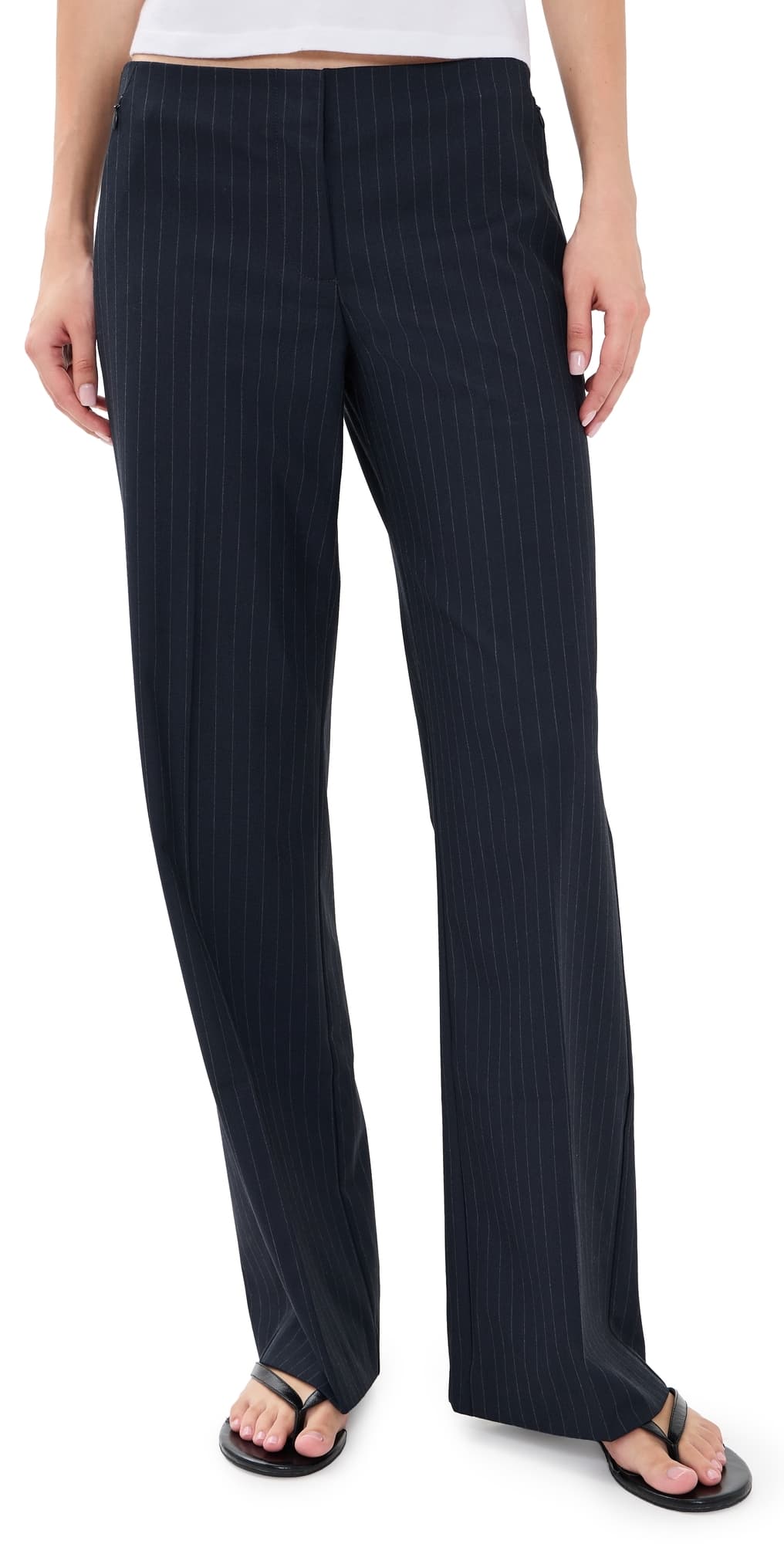 Good American The Low Rise Trousers Royal Stripe