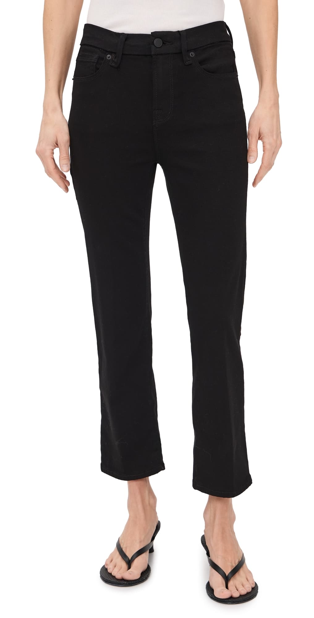 Good American Never Fades Good Petite Straight Jeans Black001