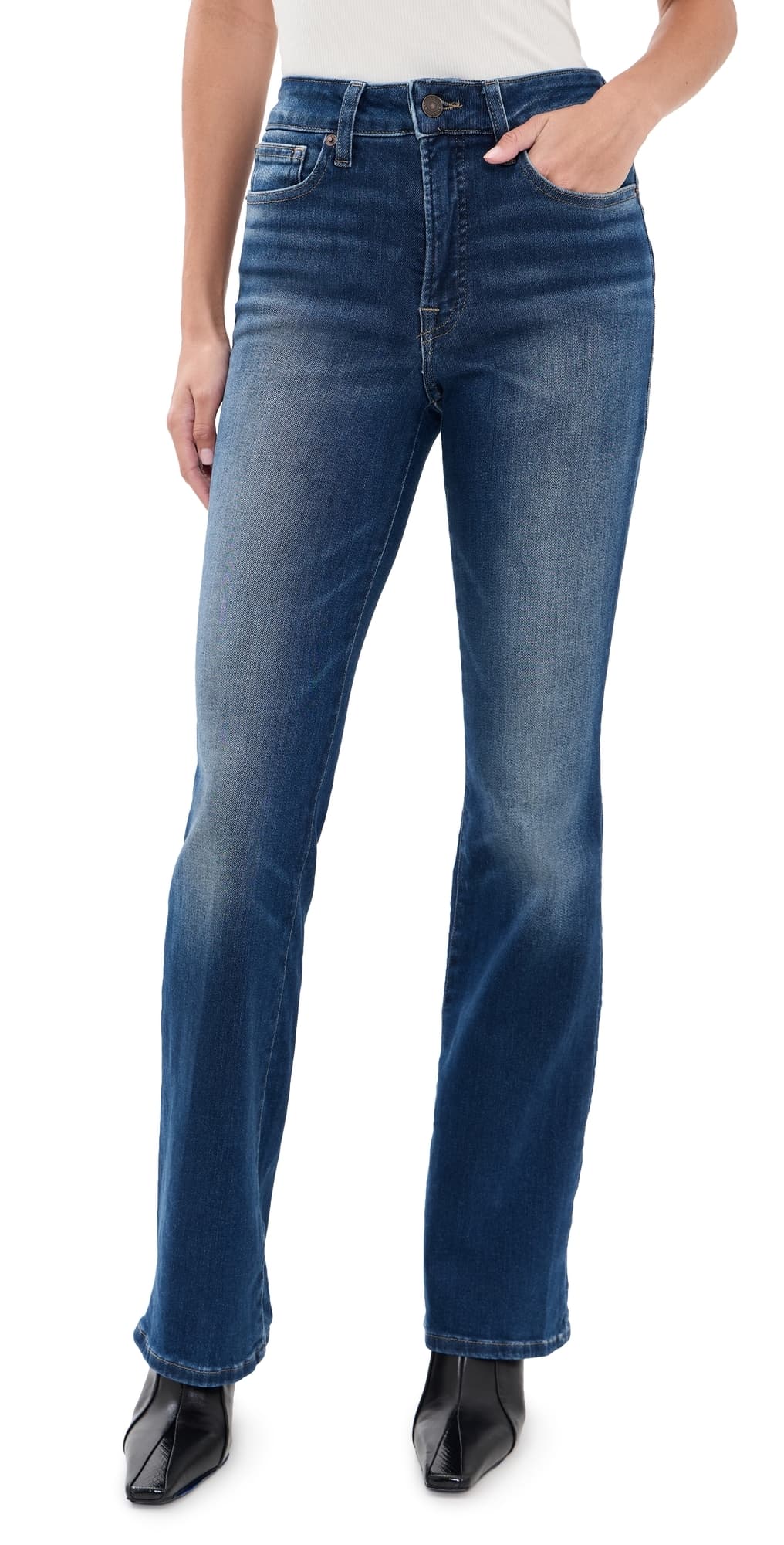 Good American Soft Tech Good Classic Bootcut Jeans Newcrest