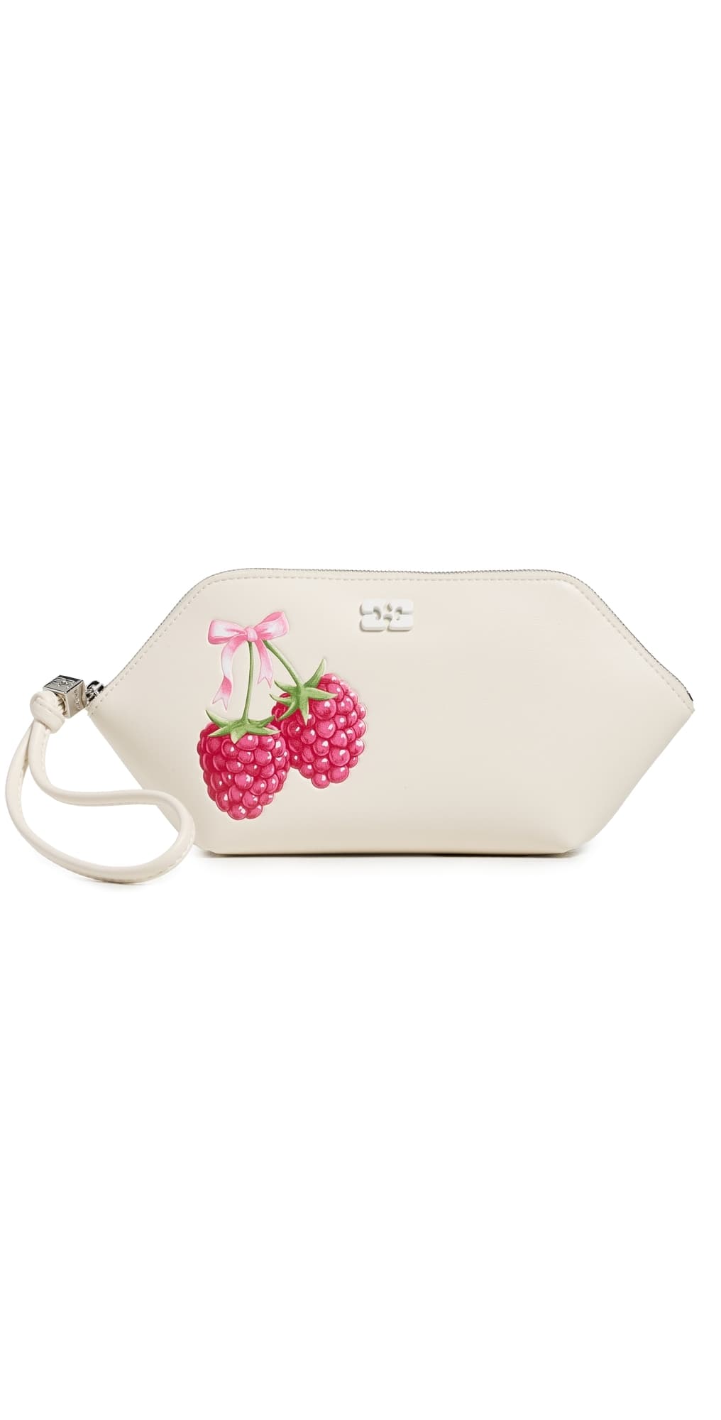 GANNI Bou Raspberry Make Up Pouch Egret
