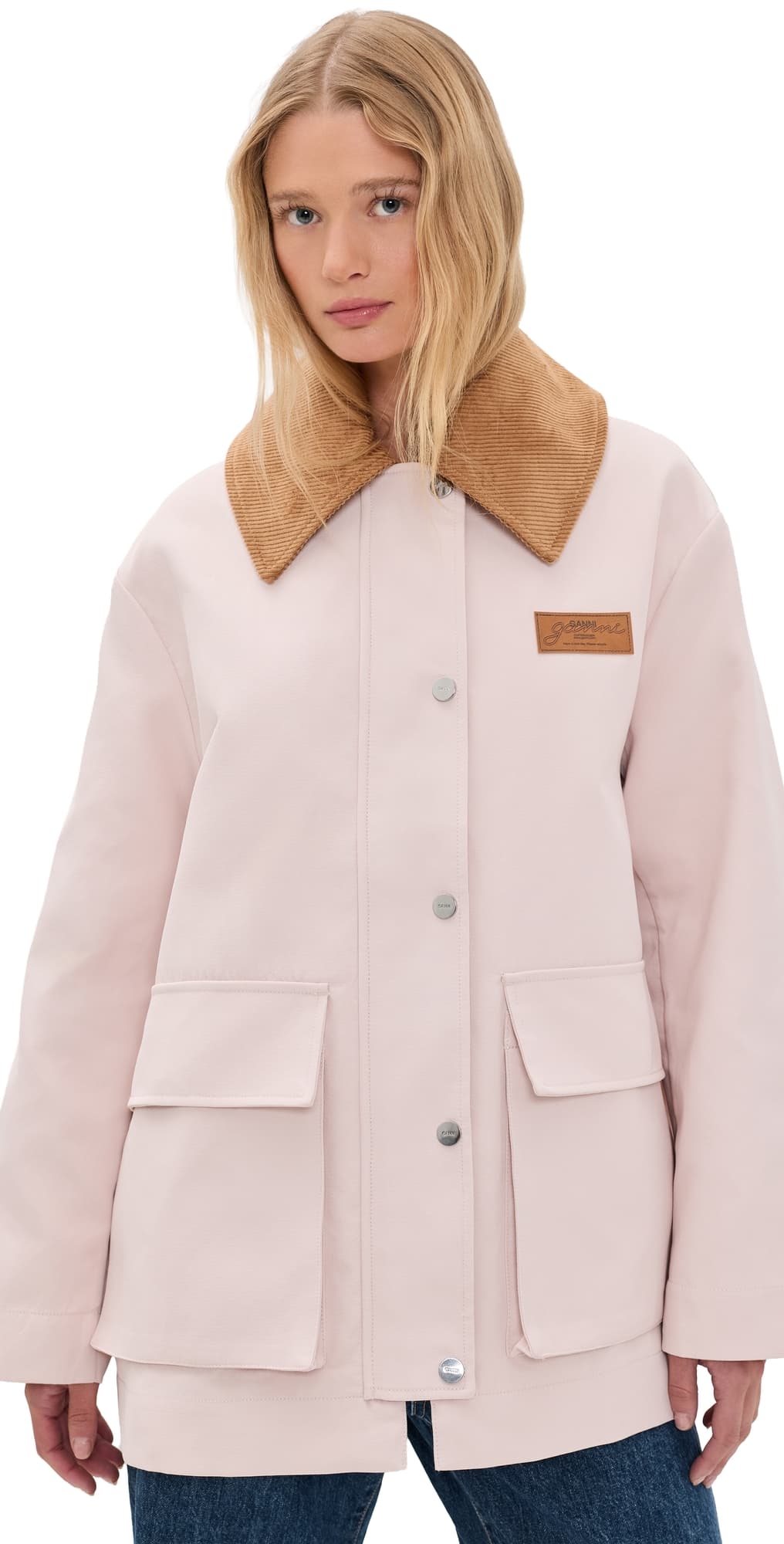 GANNI Heavy Twill Jacket Primrose Pink