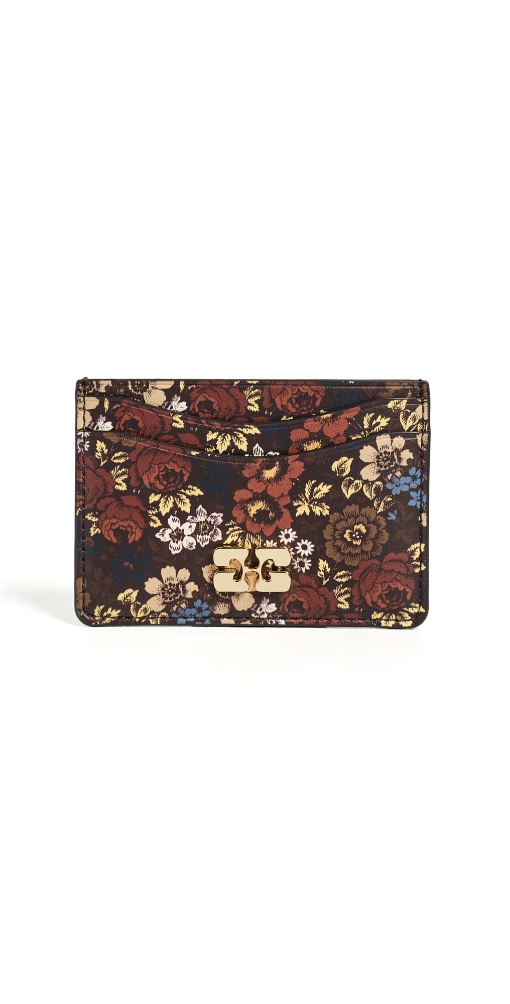 GANNI Printed Bou Card Holder Chocolate Plum · One Size
