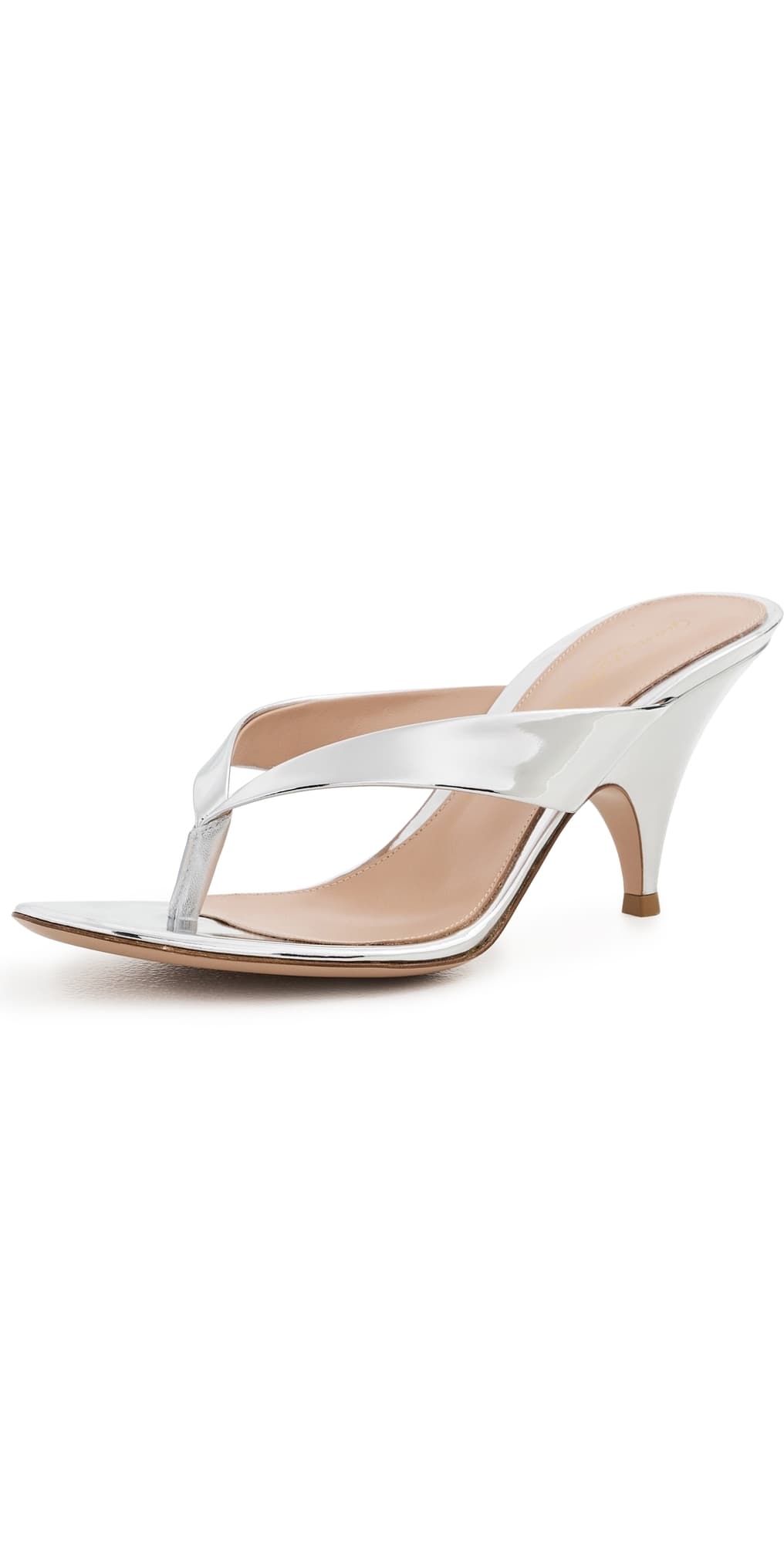 Gianvito Rossi Metallic Leather Sandals Silver