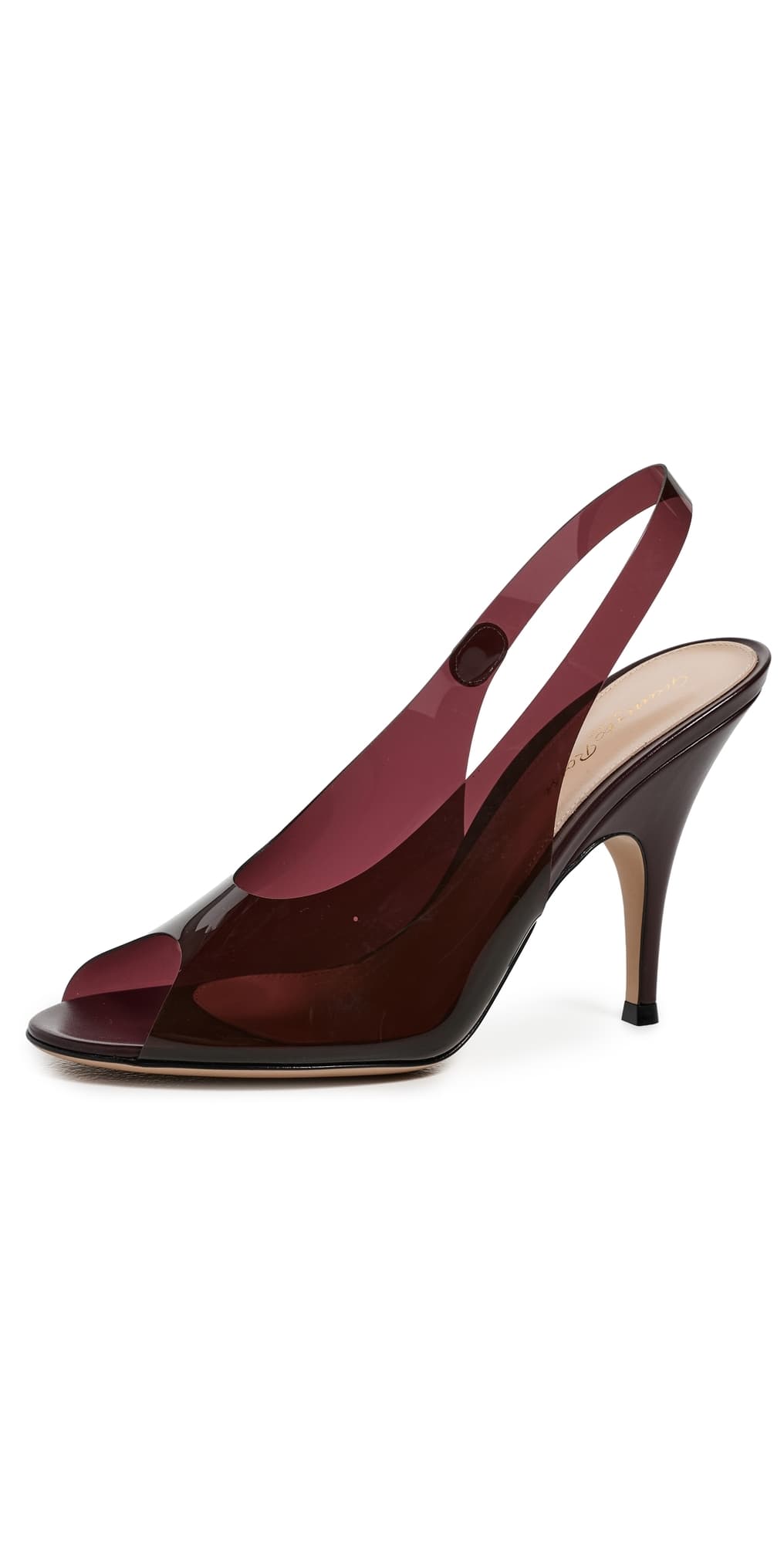 Gianvito Rossi Glass + Vitello Heels Bourgogne/Royale