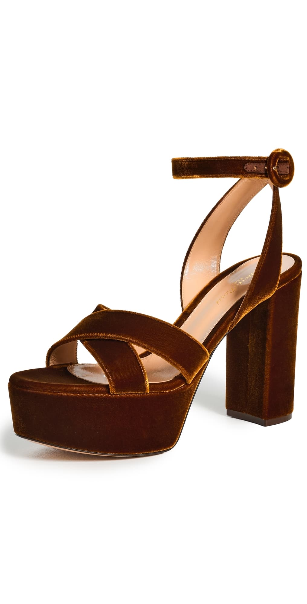 Gianvito Rossi Sabrina Velluto Heels Brown