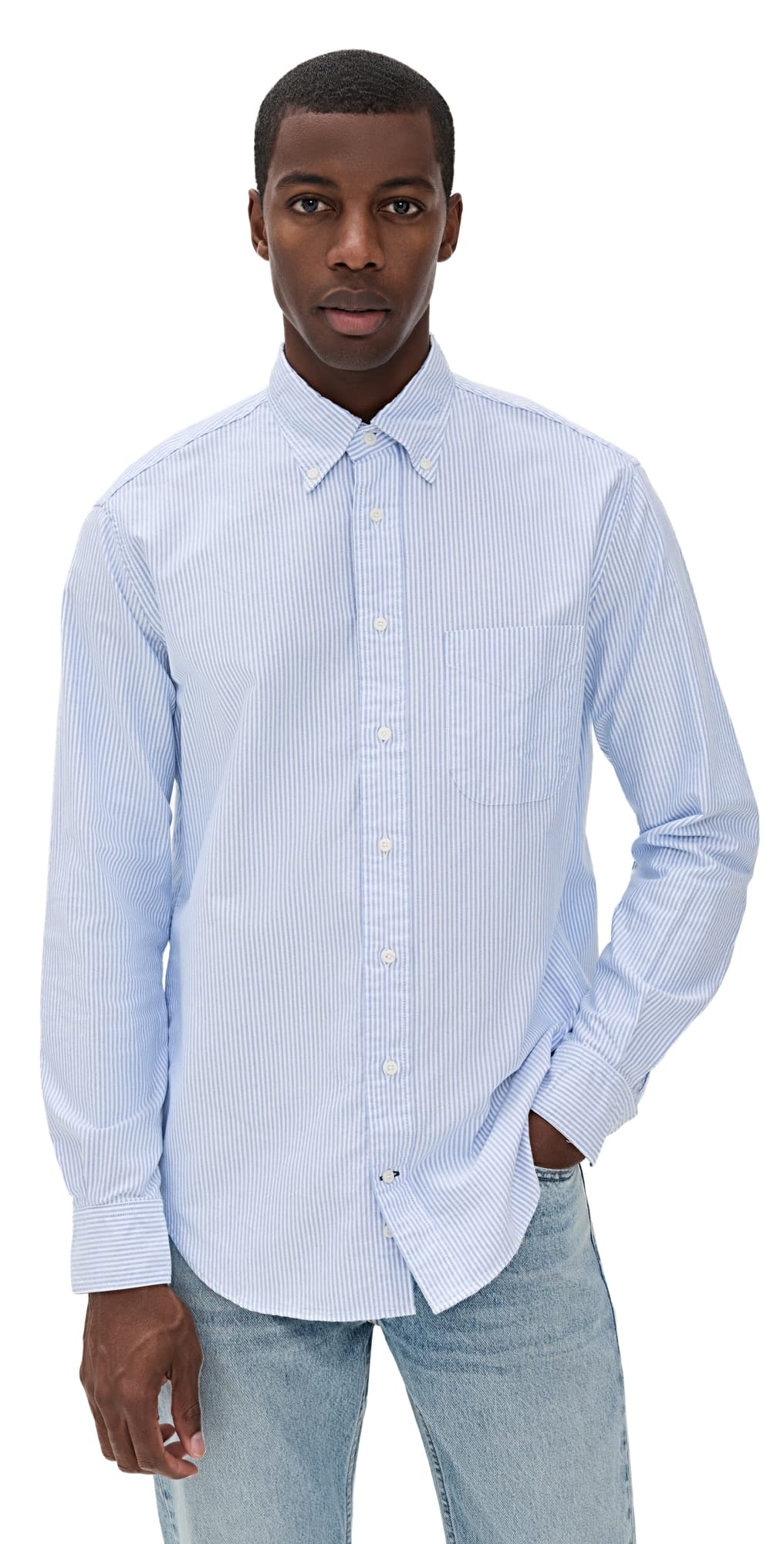Gitman Vintage Striped Classic Oxford Shirt Blue