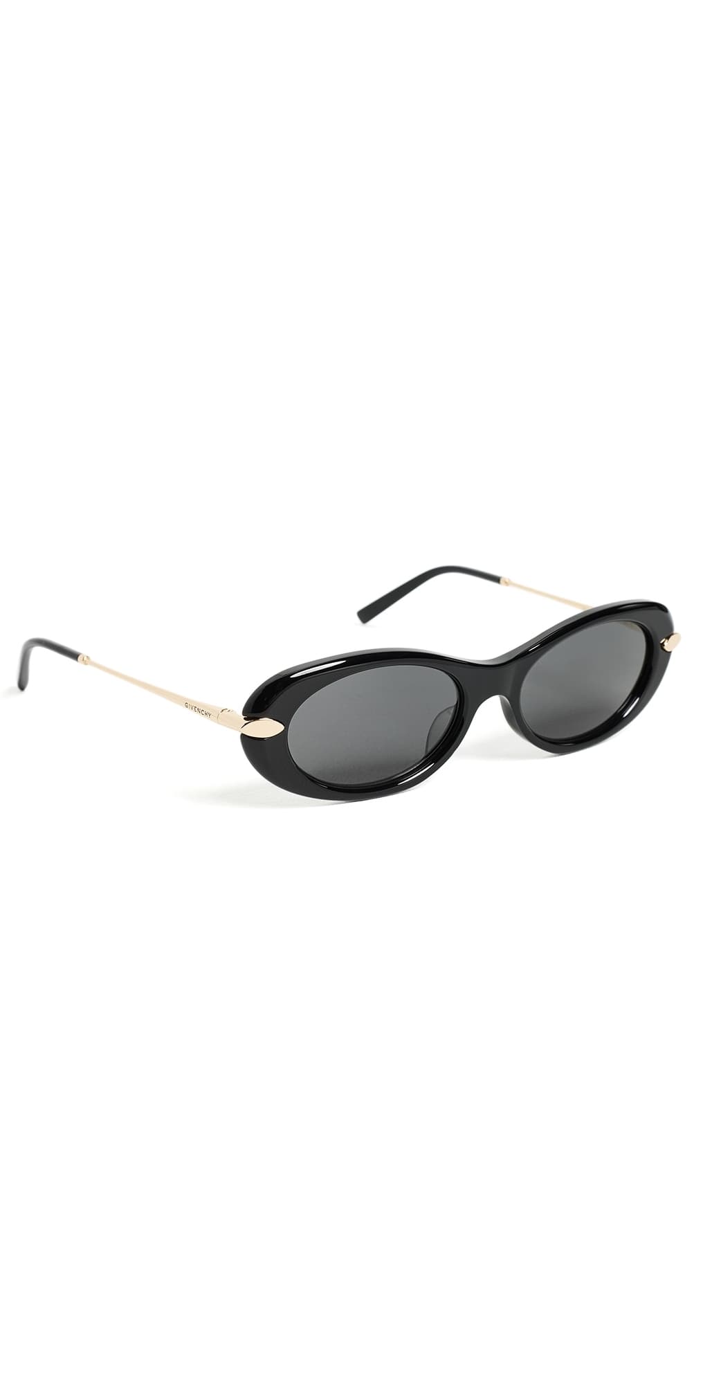 Givenchy Bold Oval Sunglasses Shiny Black / Smoke