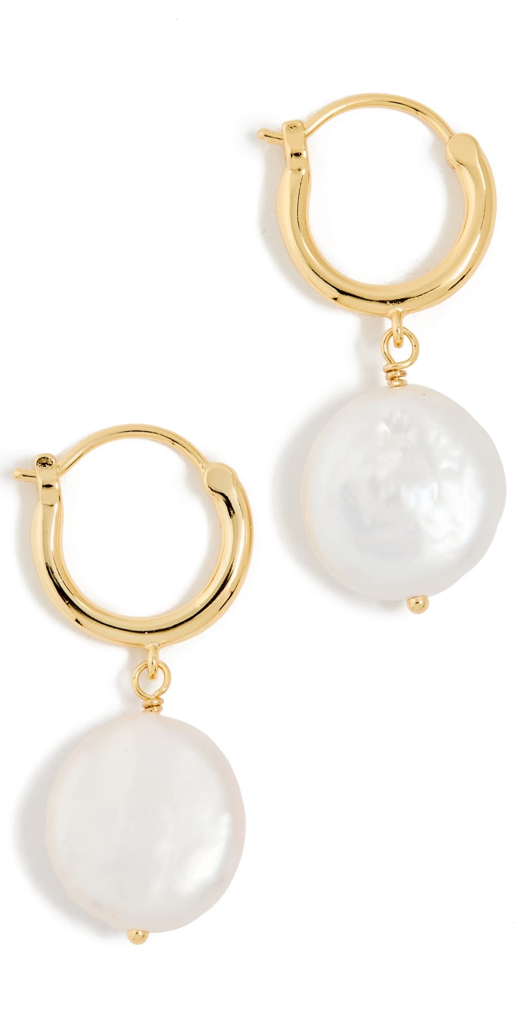 Gorjana Reese Pearl Huggie Hoop Earrings Gold