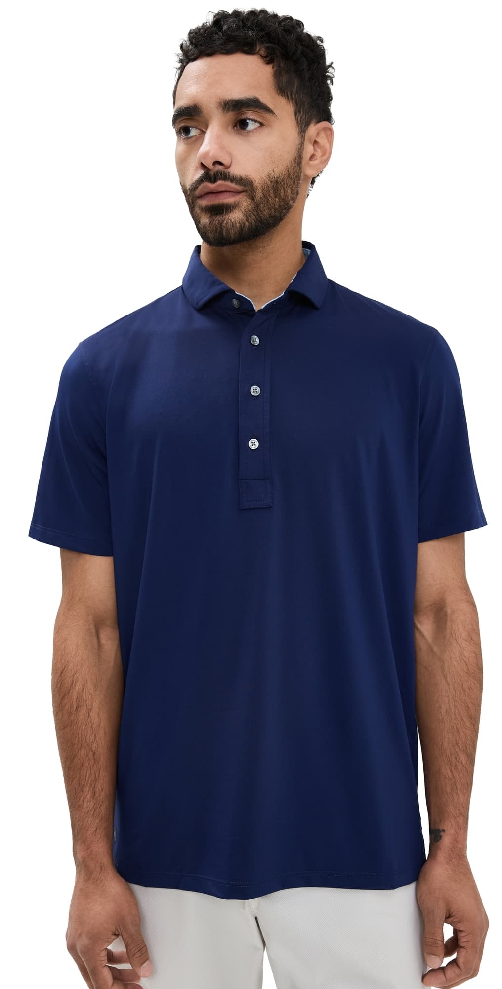 Greyson Tala Lightweight Airflow Jersey Polo Maltese Blue
