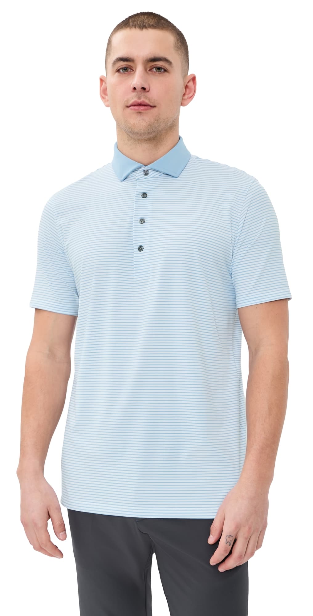 Greyson Aurora Striped Polo Wolf Blue/Arctic
