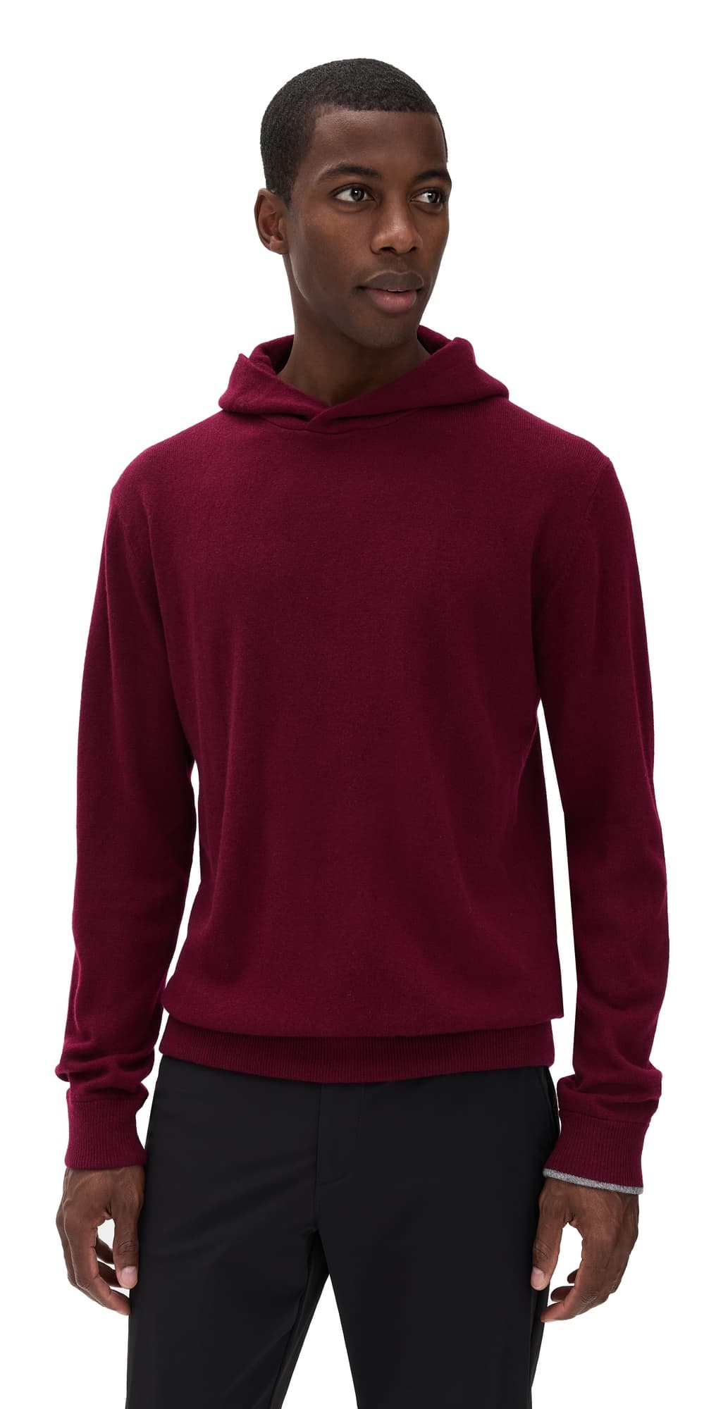 Greyson Koko Cashmere Blend Hoodie Sweater Dark Anthurium