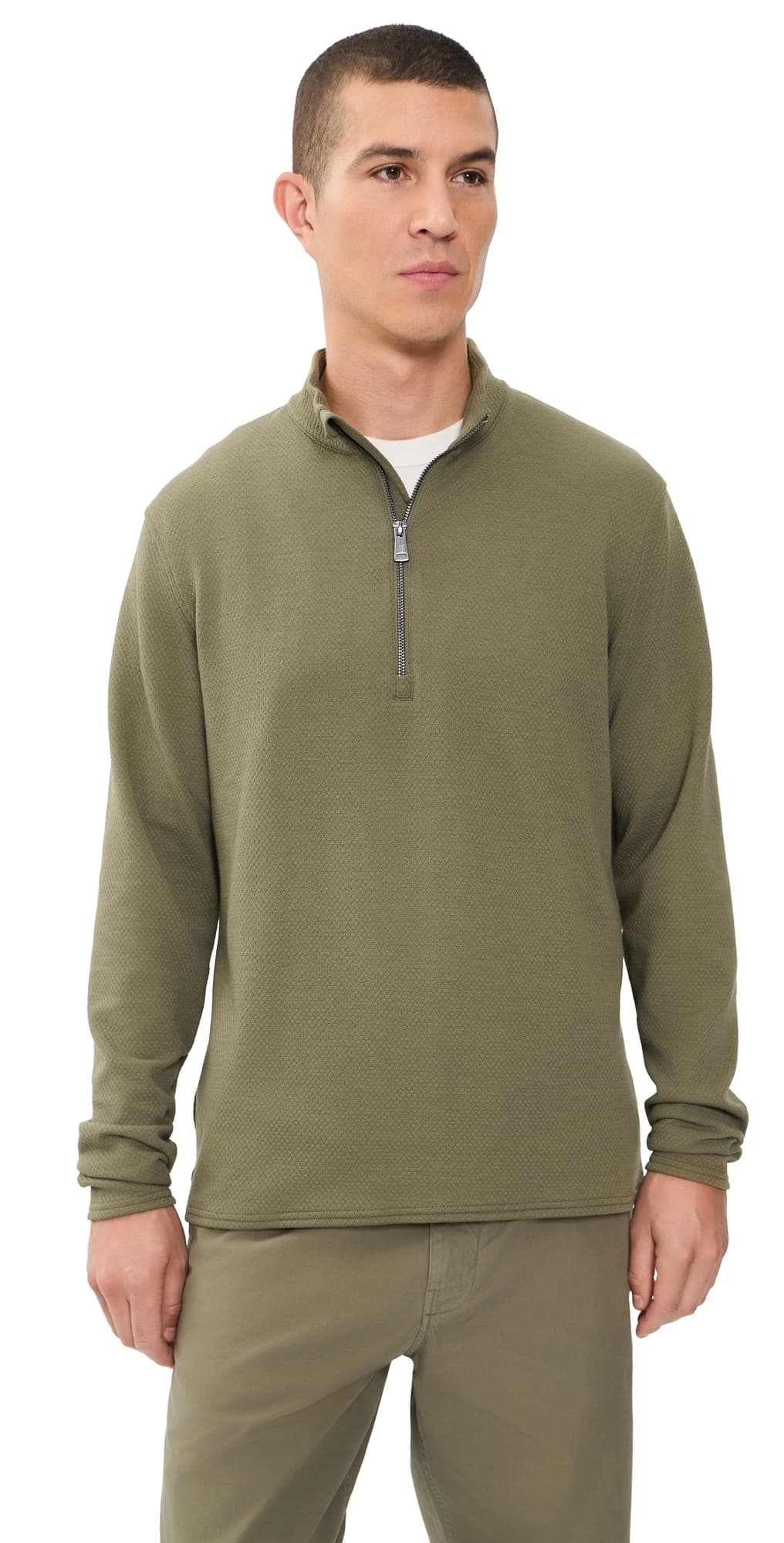Greyson Troy Textured Fleece Quarter Zip Camp