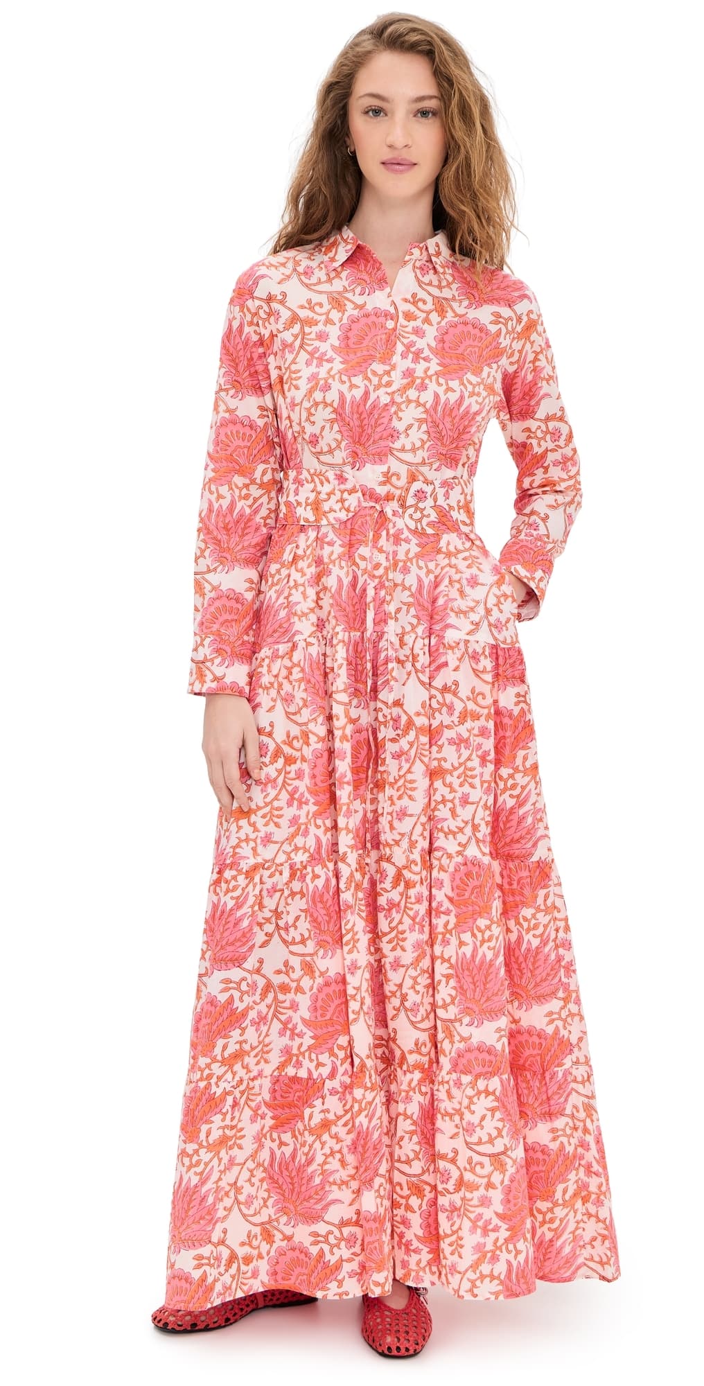 Guadalupe Design Meredith Floral Dress Coral