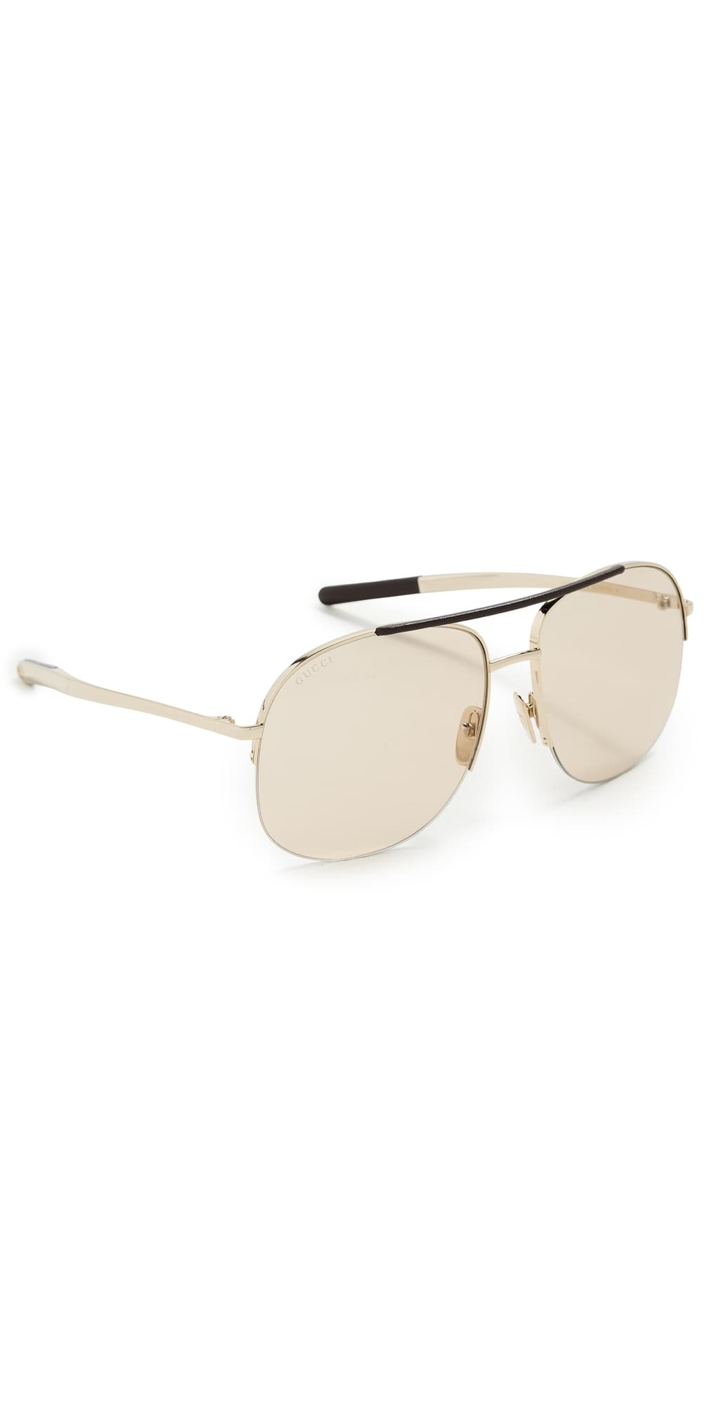 Gucci Navigator Sunglasses Gold-Gold-Brown · One Size