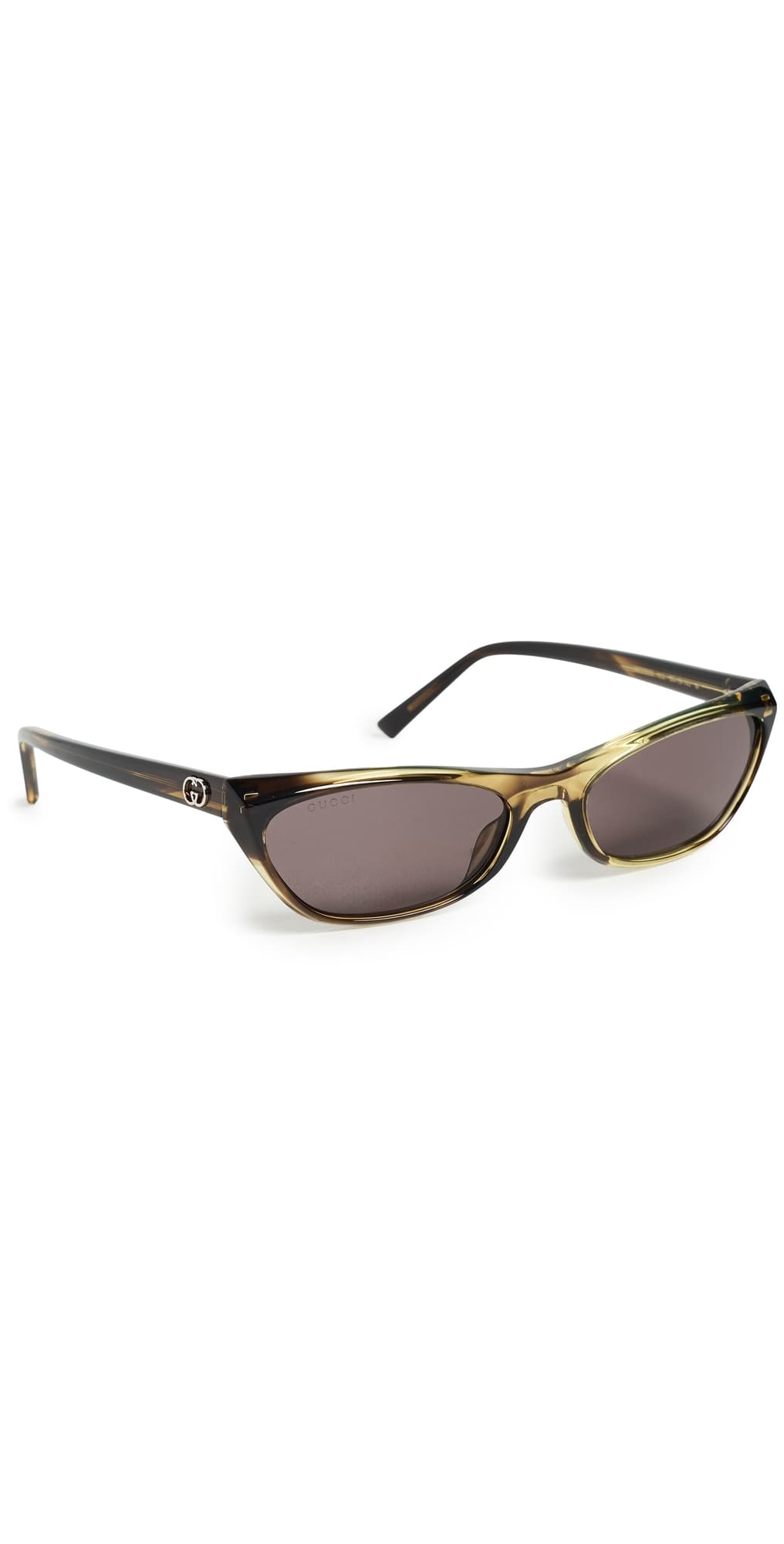 Gucci GG2203S Geometric Frame Sunglasses Havana-Havana-Grey · One Size