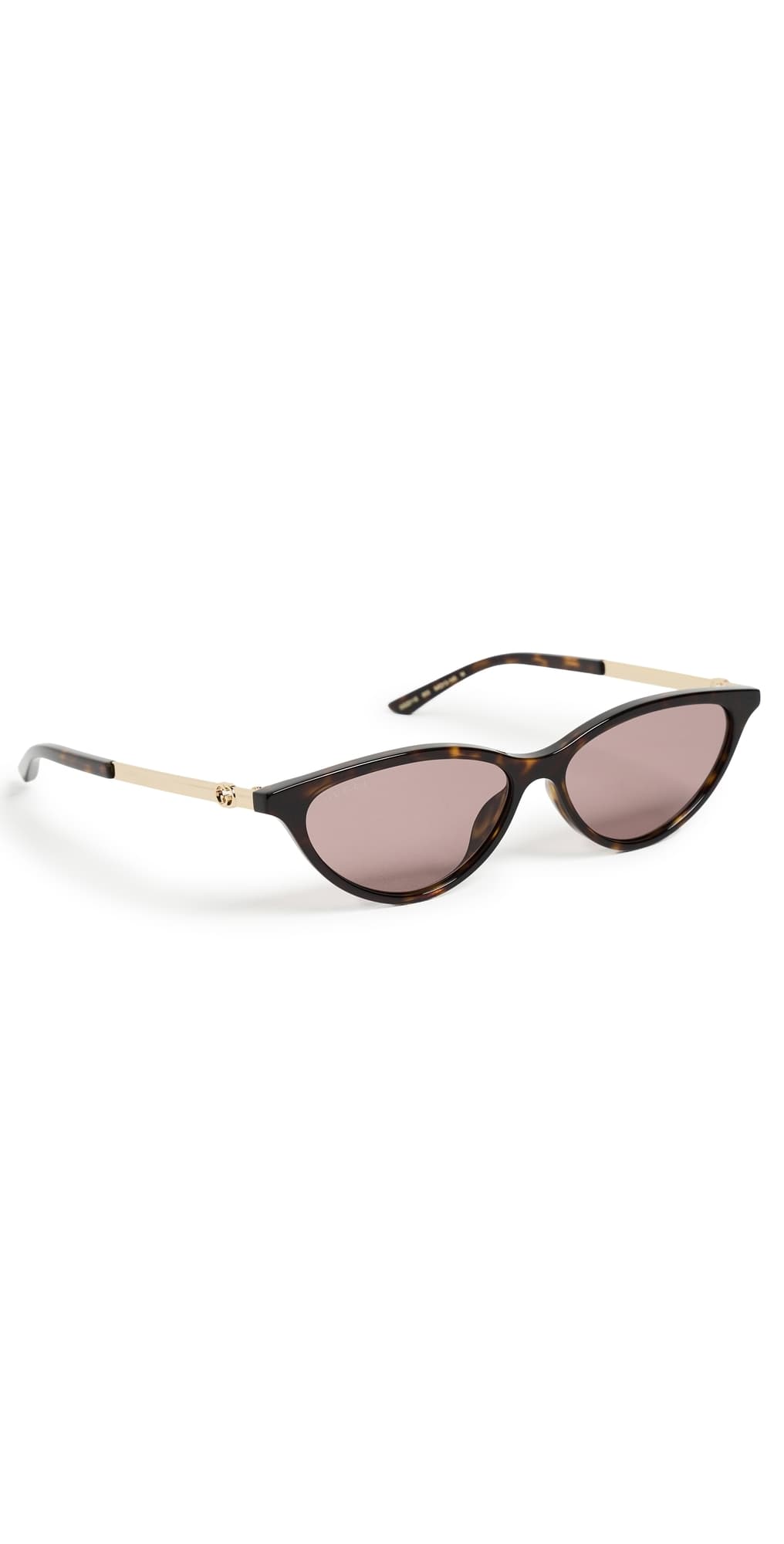 Gucci GG2211S Cat Eye Sunglasses Havana/Gold/Violet · One Size