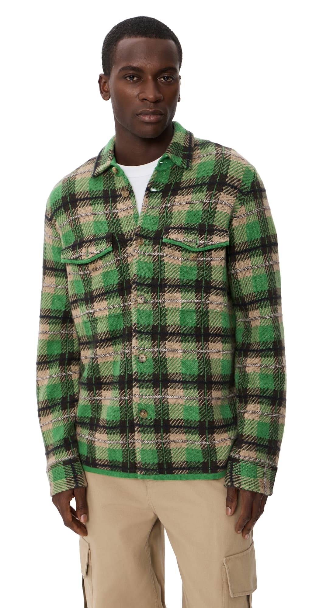 Guest in Residence Plaid Cashmere Work Shirt Canopy Combo