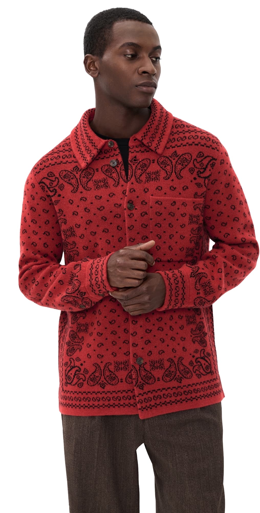 Guest in Residence Wild Rag Cashmere Work Shirt Carmine