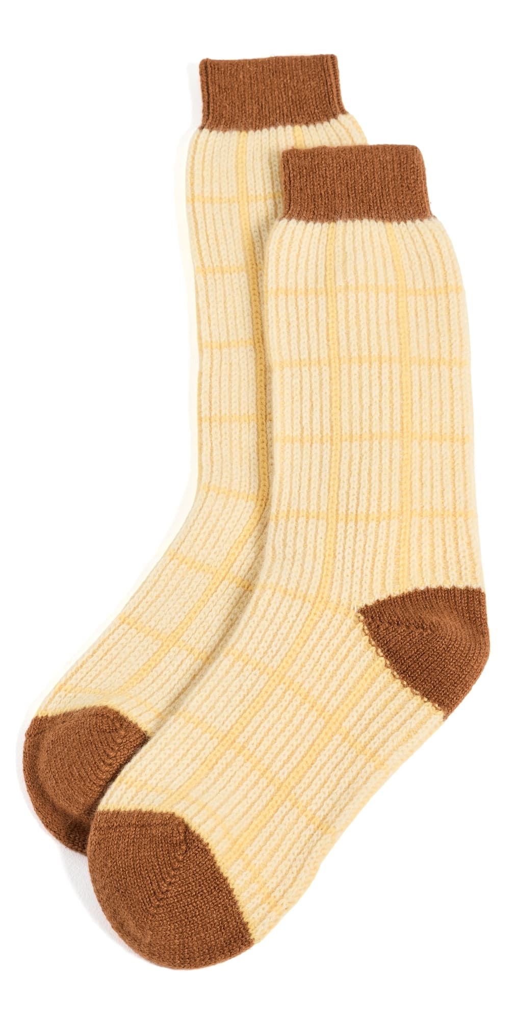 Guest in Residence The Checker Soft Knit Socks Butter Combo