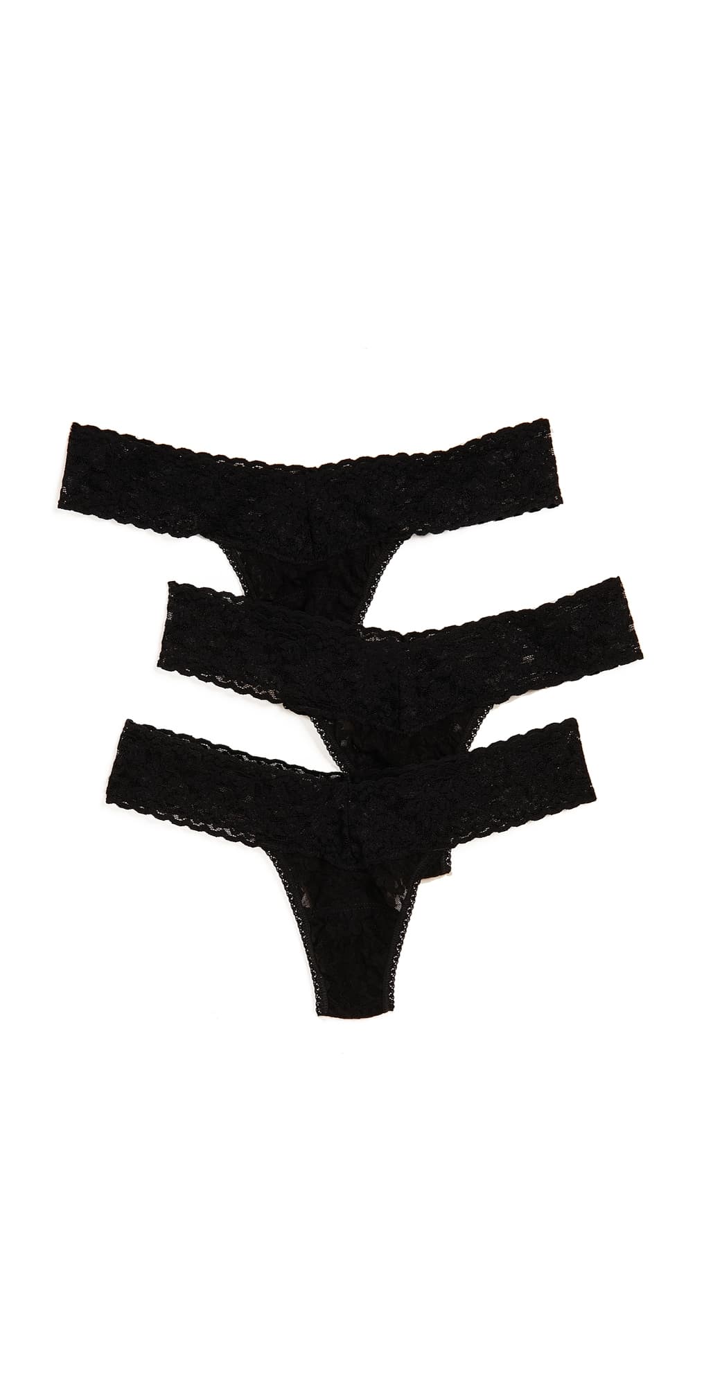 Hanky Panky Signature Lace Low Rise Thong 3 Pack Black · One Size