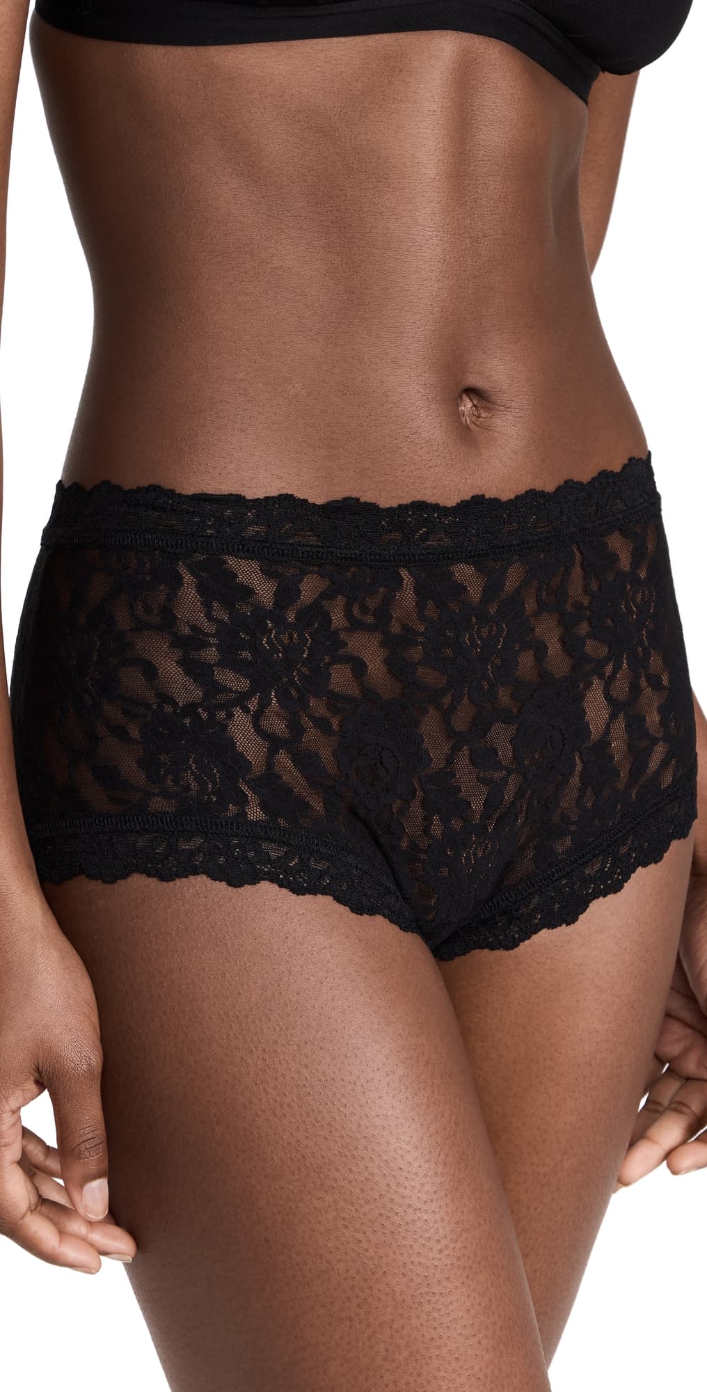 Hanky Panky Signature Lace High Rise Boy Shorts Black