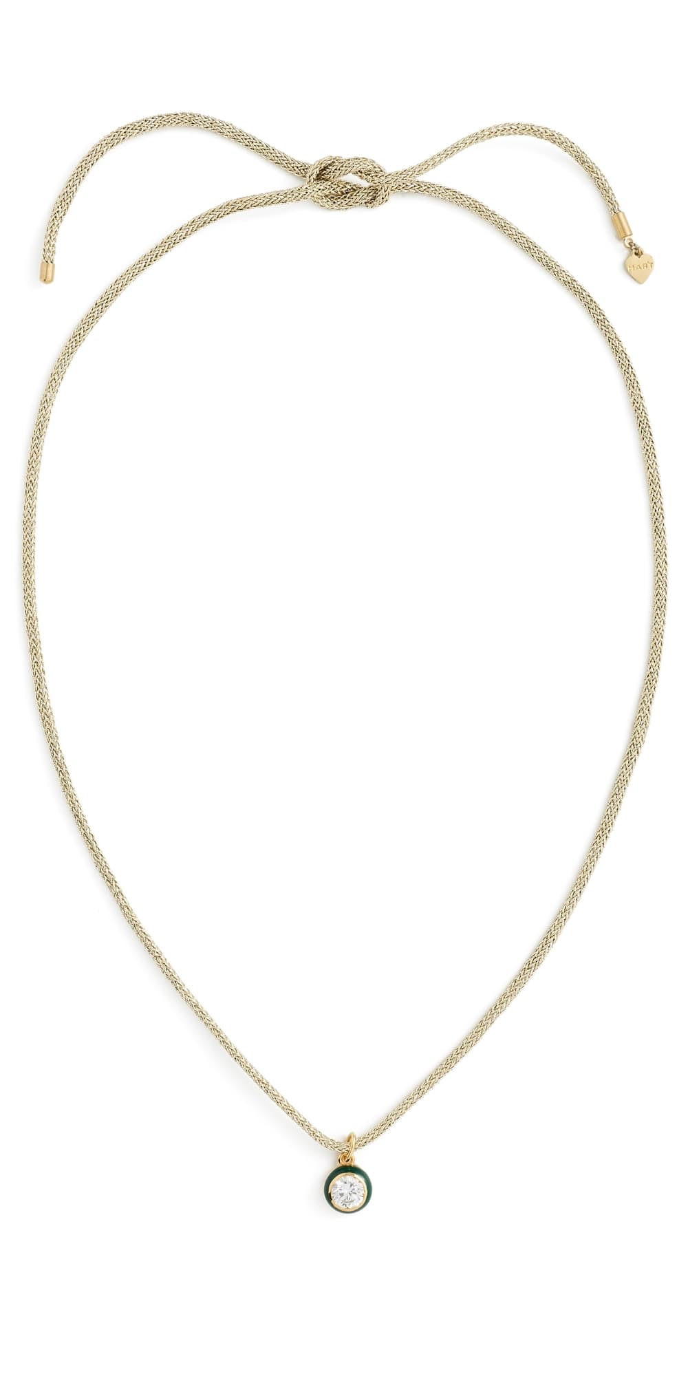 HART Metallic Necklace with Enamel Bezel Charm Green/Gold · One Size
