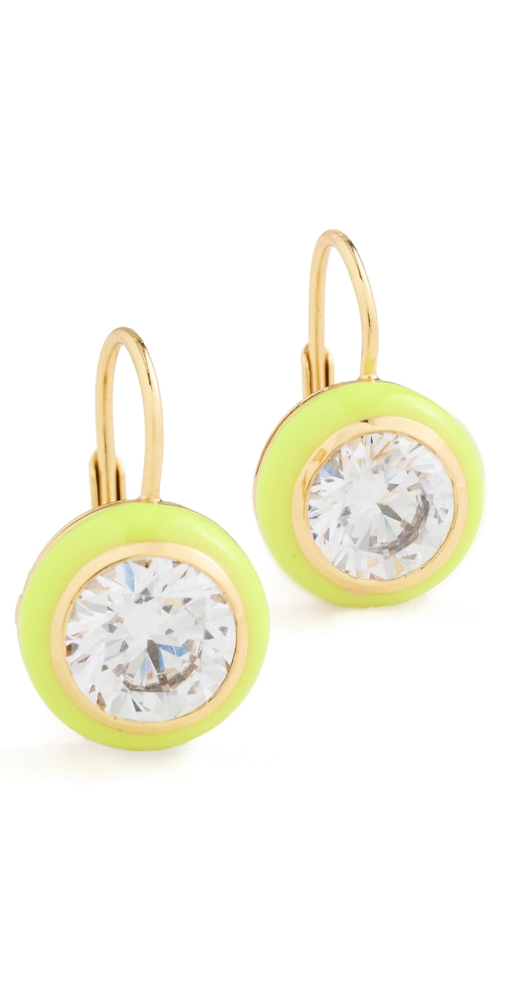 HART Enamel Bezel Drop Earrings Chartreuse · One Size