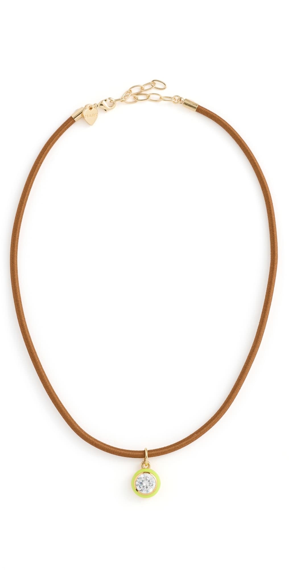 HART Enamel Bezel Cord Necklace Chartreuse