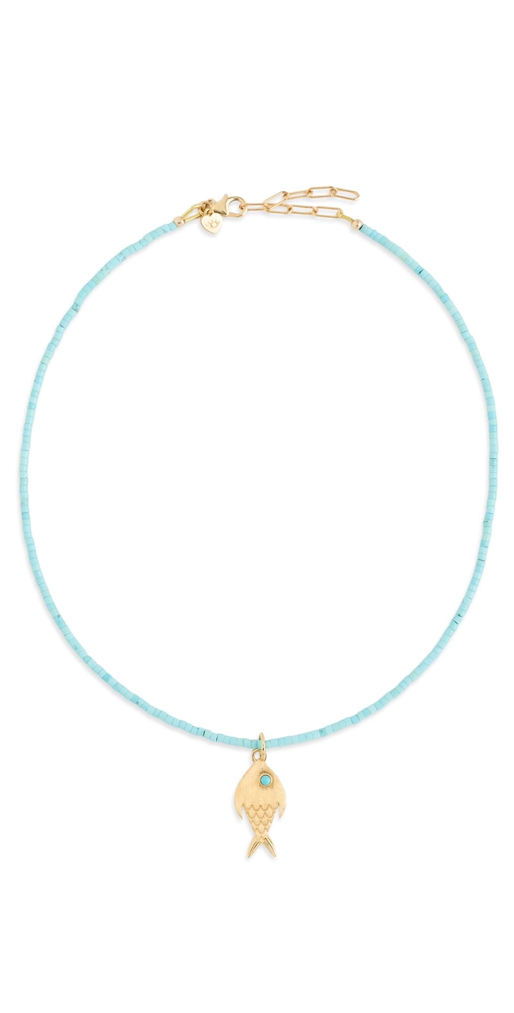 HART Teeny Gemstone Fish Charm Necklace Turquoise · One Size