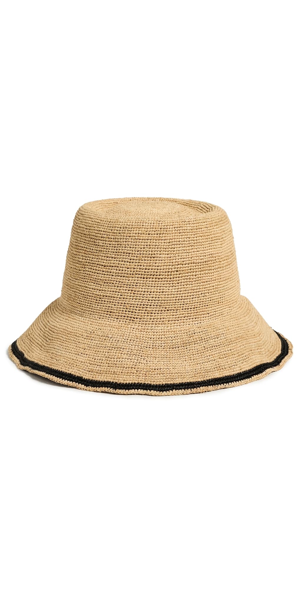 Hat Attack Stripe Edge Modern Crochet Bucket Hat Natural/Black · One Size