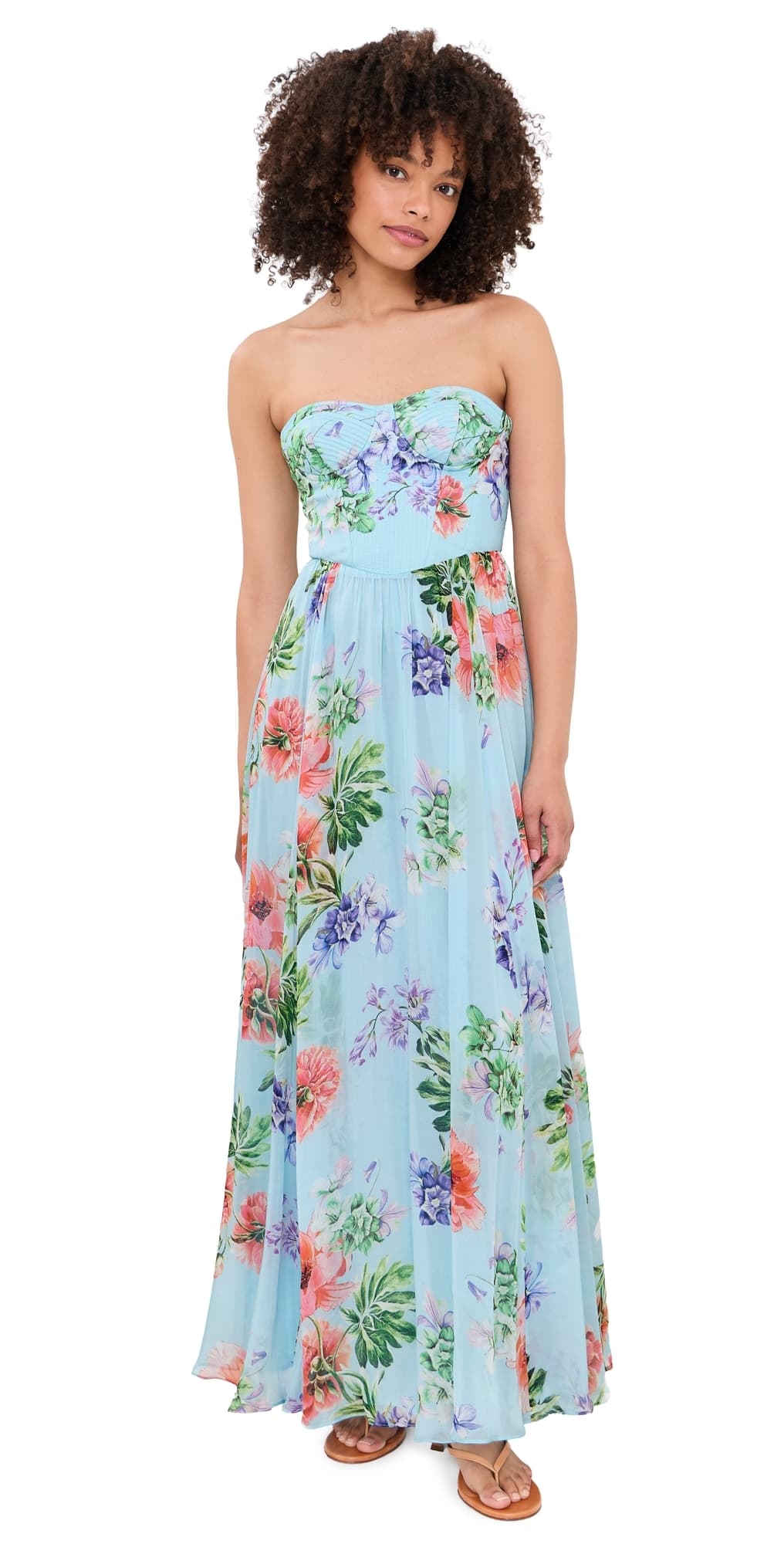 Hemant and Nandita Corsetted Maxi Dress Blue