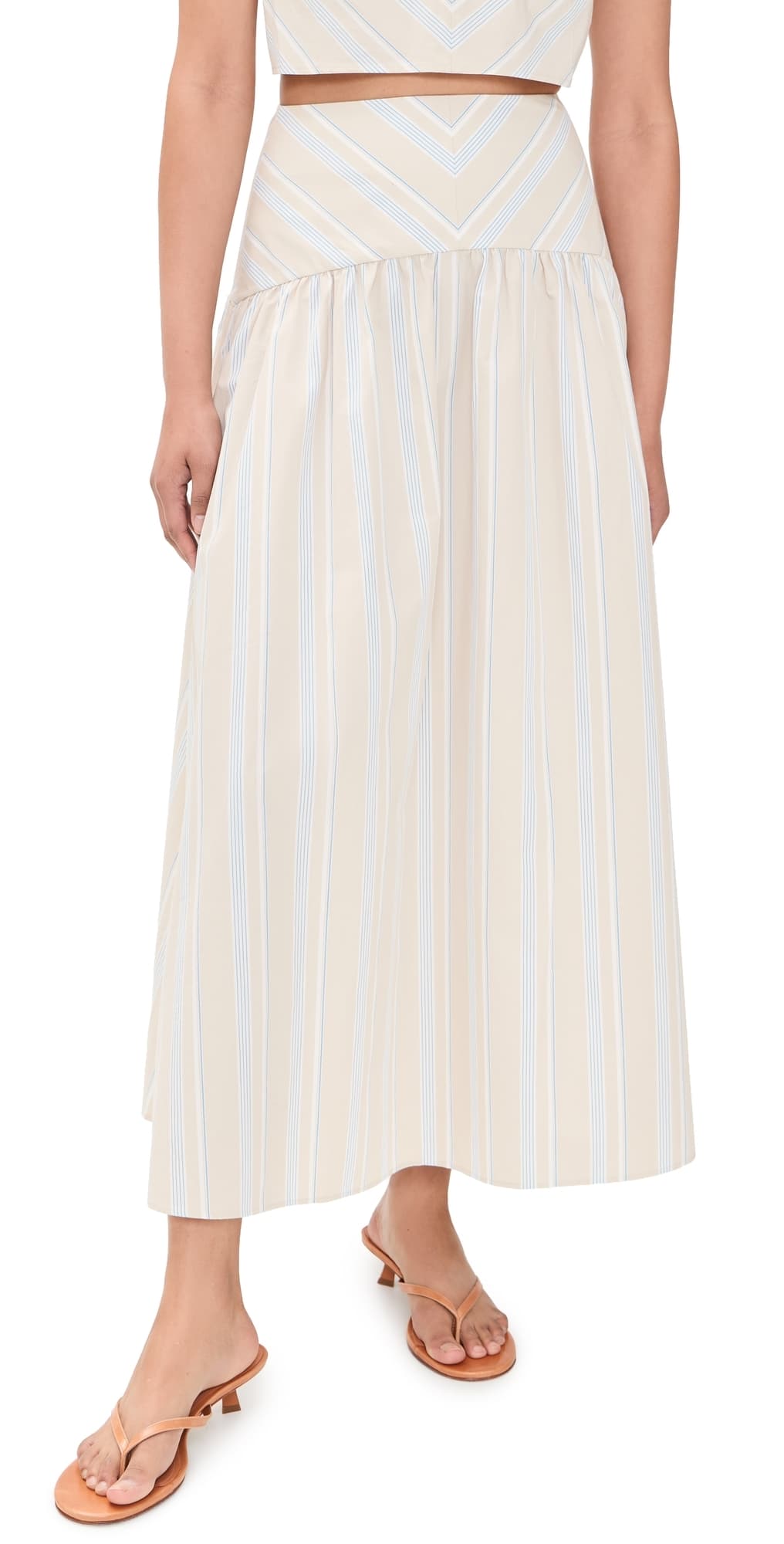 HEVRON Adaline Skirt Beige Stripe