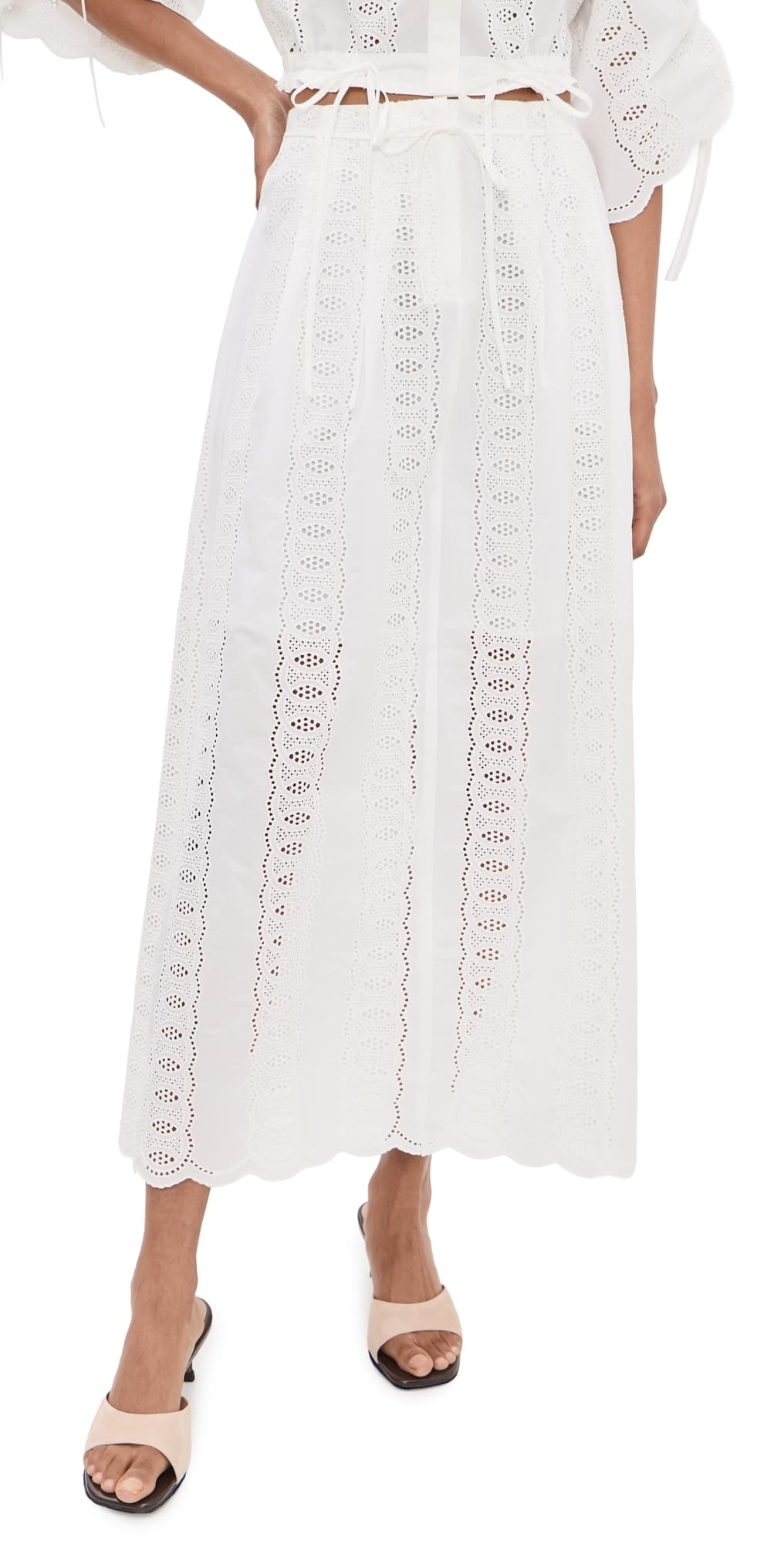 HEVRON Amaris Skirt White Eyelet
