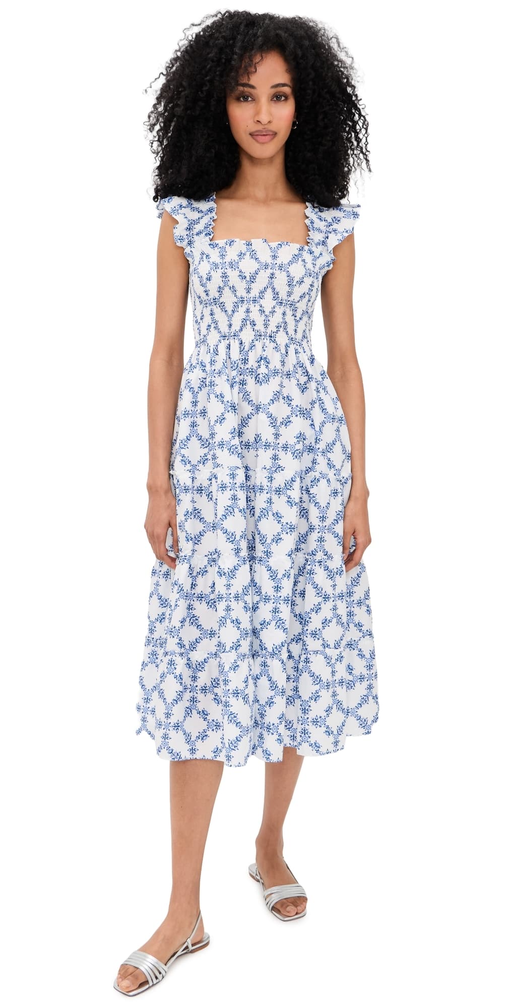 Hill House Home The Ellie Nap Dress Marigold Block Blue