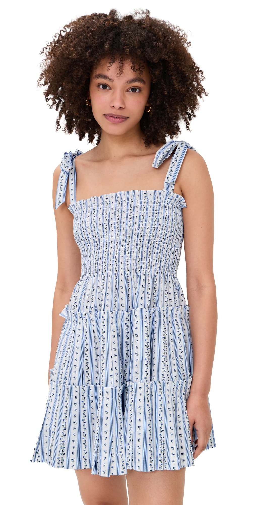 Hill House Home The Ribbon Charlotte Nap Dress Petal Stripe Blue