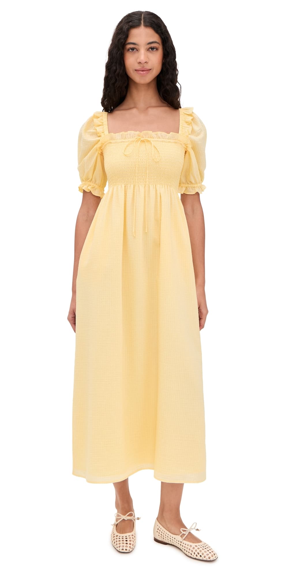 Hill House Home The Scarlett Midi Nap Dress Butter Yellow