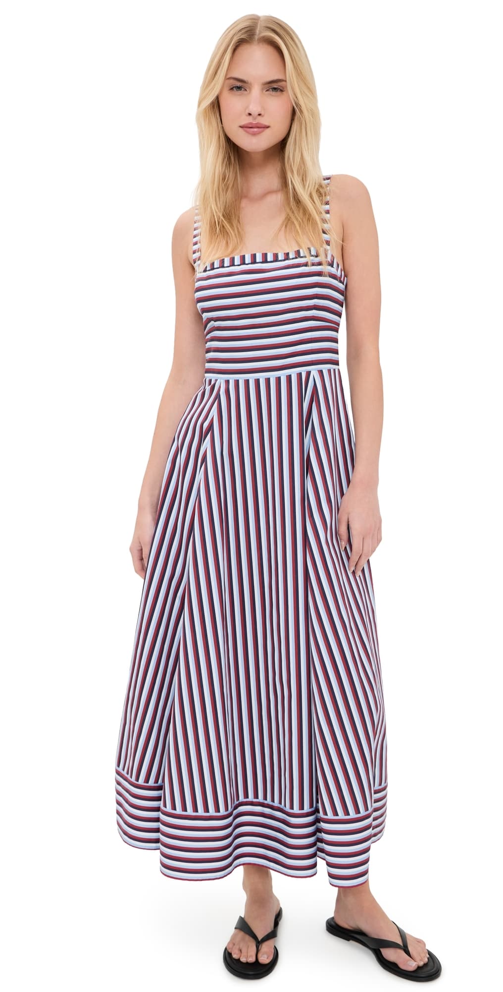 Hill House Home The Margot Midi Dress Red/White/Blue Stripe