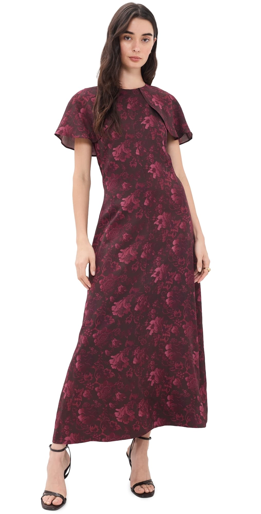 Hill House Home The Davina Dress Annabel Botanica/Burgundy