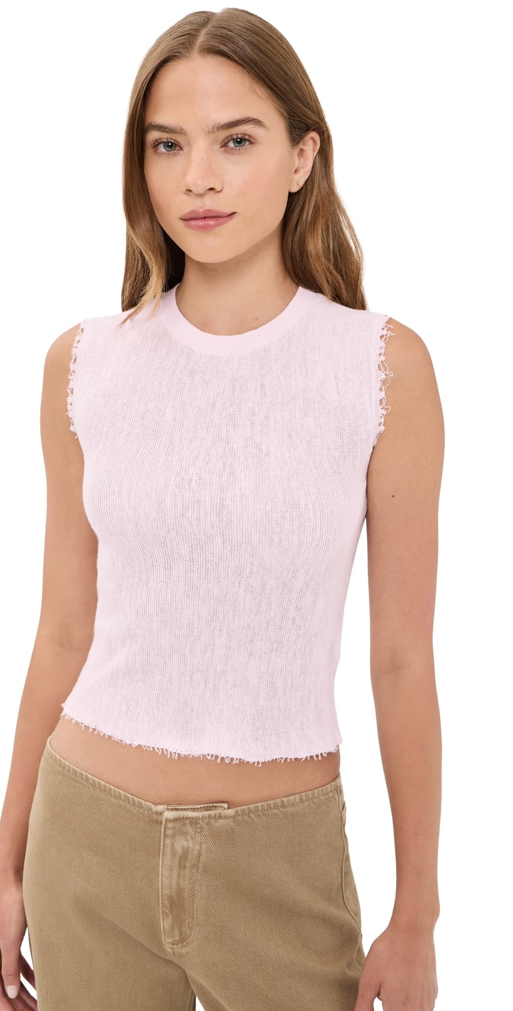 Helmut Lang Raw Edge Tank Pink