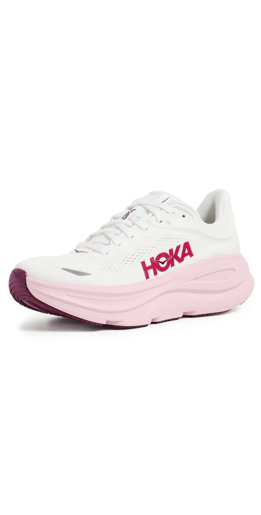 HOKA Bondi 9 Sneakers White/Pink Opal