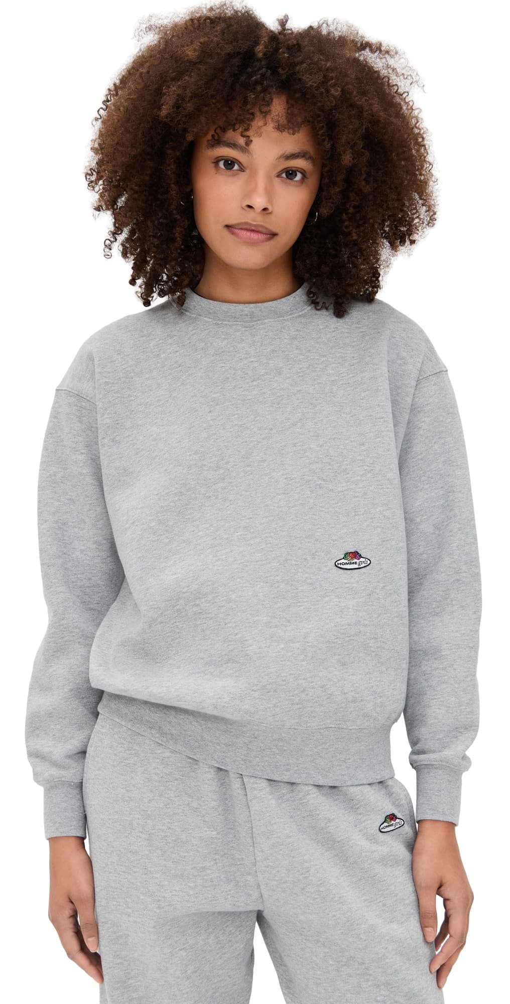 HOMMEGIRLS Homme Girls x Fruit of the Loom Crew Neck Sweatshirt Heather Grey