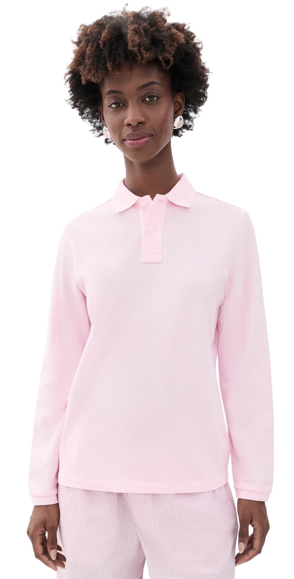 HOMMEGIRLS Long Sleeve Polo Pink