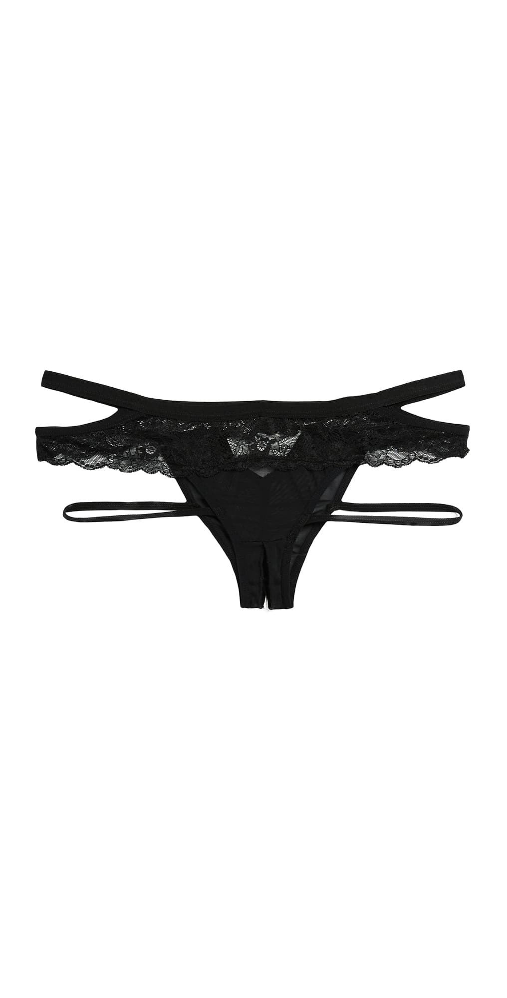 HONEYDEW Lucy Elastic & Lace Panties Black