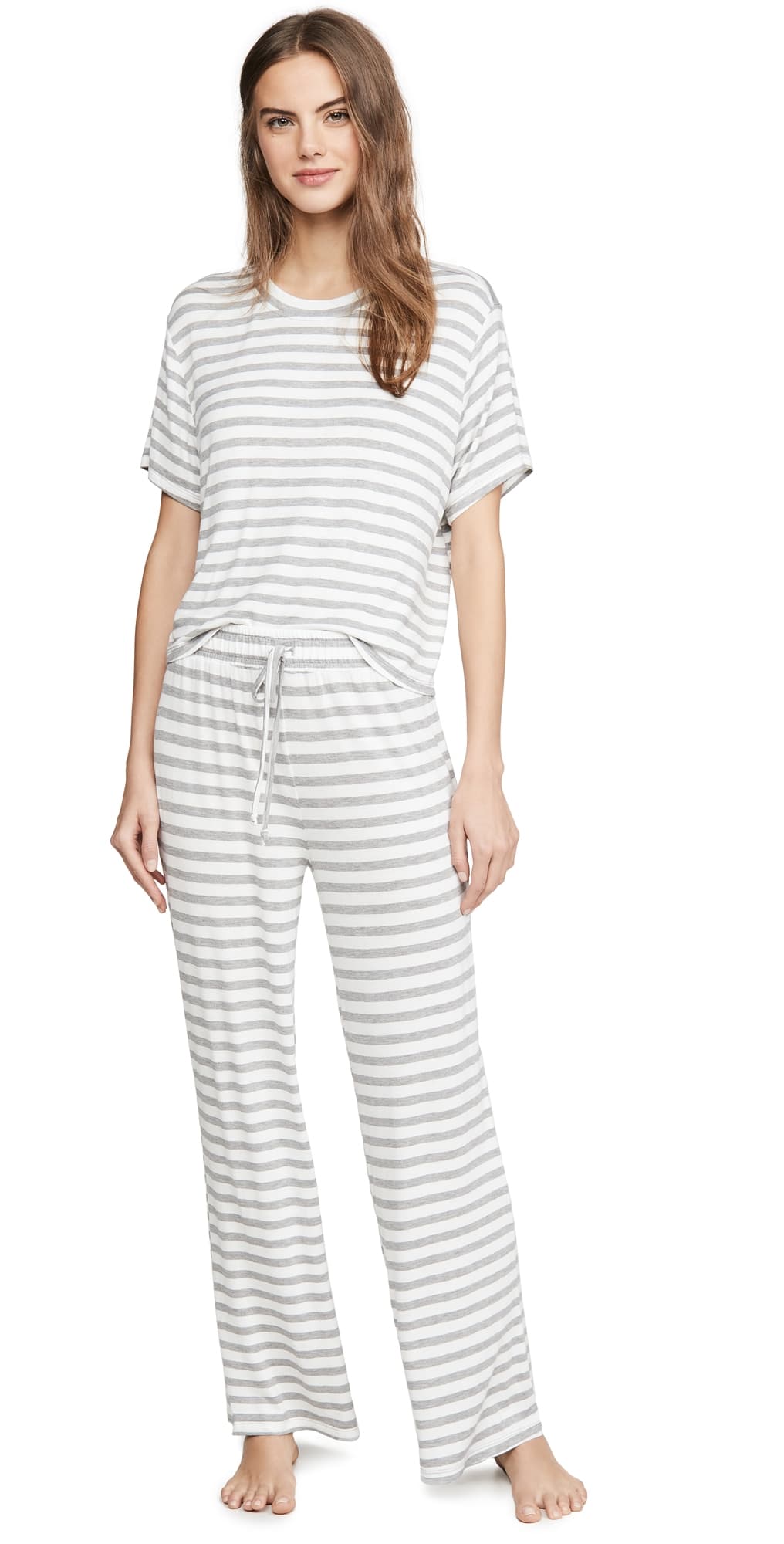 HONEYDEW All American Pajama Set Ivory Stripe