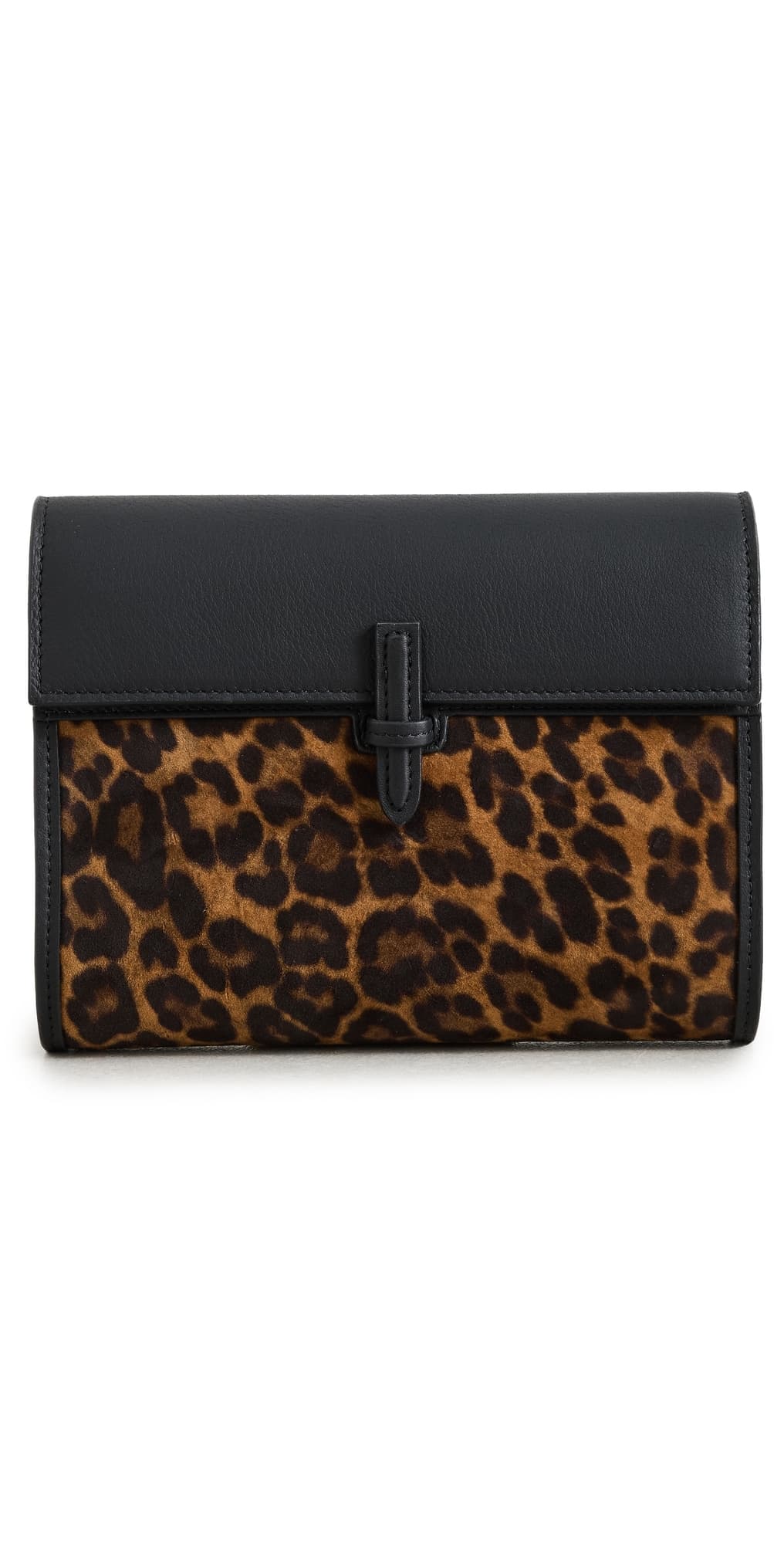 Hunting Season Small Soft Clutch in Suede Leopard/Black