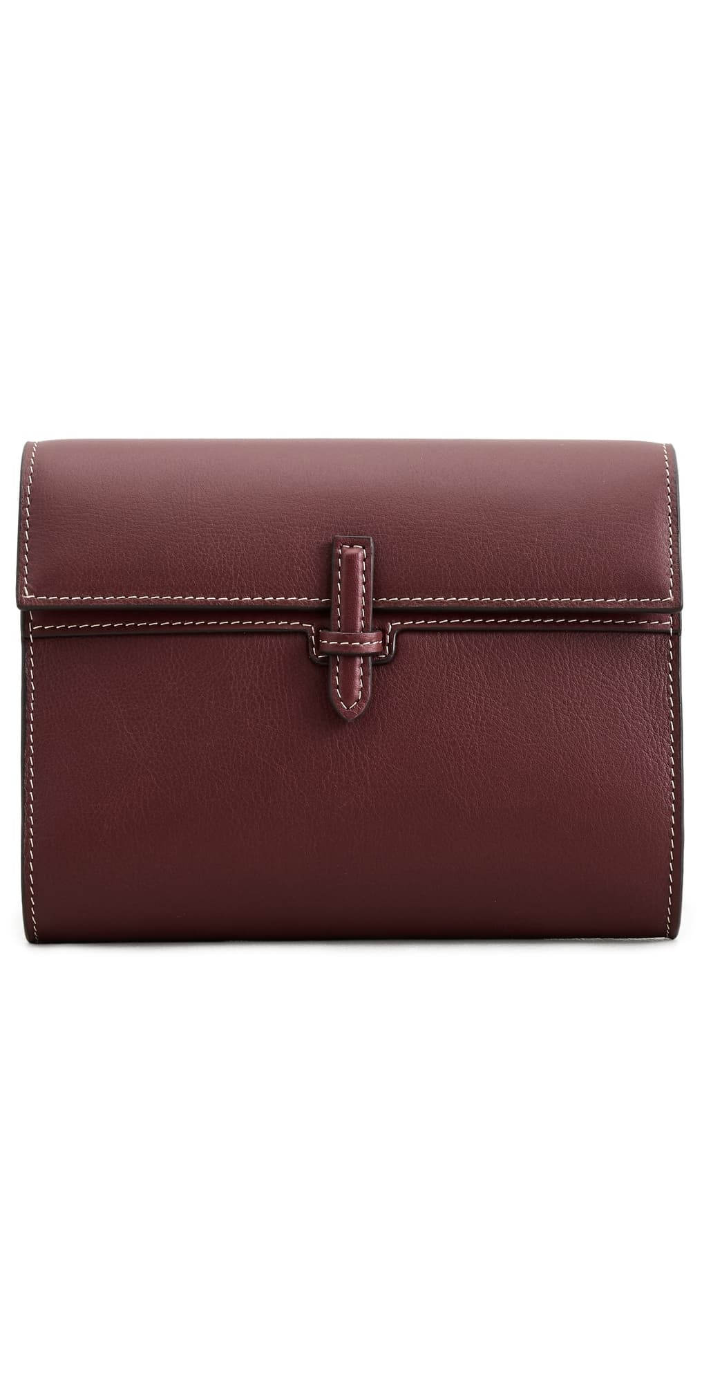 Hunting Season Small Soft Clutch in Nappa Burgundy · One Size