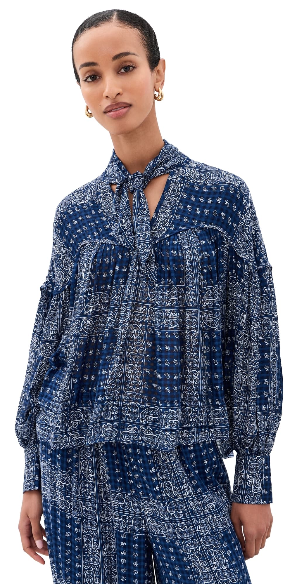 Hunter Bell Celeste Blouse Inkwell Paisley