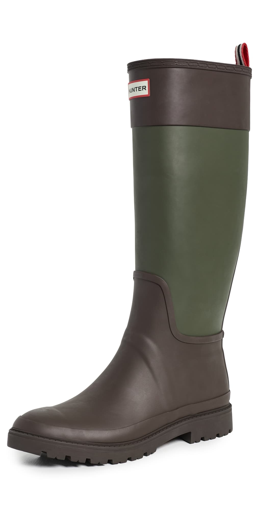Hunter Boots Nissa Tall Riding Rain Boots Dark Green